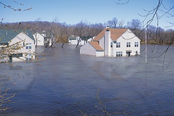 Floodwaters In Neighborhood